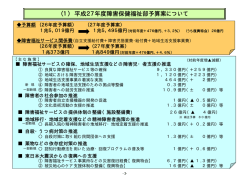 平成27年度障害保健福祉部予算案について