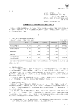 業績予想の修正および特別損失の計上に関するお知らせ