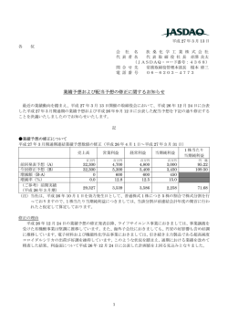 業績予想および配当予想の修正に関するお知らせ(平成27年3月