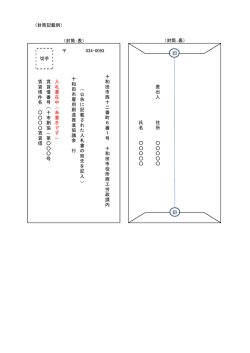 （封筒記載例） 印 住 所 氏 名 賃 貸 借 件 名