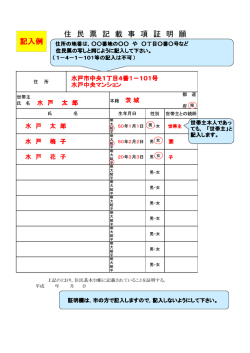 記載事項証明書記入例見本（PDF形式 46キロバイト）