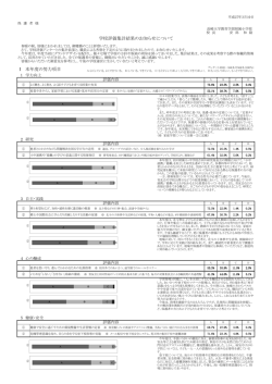 学校評価集計結果のお知らせについて Ⅰ 本年度の
