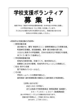 学校支援ボランティア募集資料 [101KB pdfファイル]