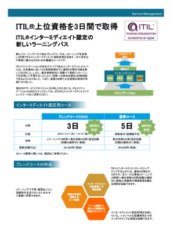 ITIL&reg;上位資格を3日間で取得 3日 5日