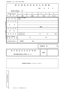 国 外 運 転 免 許 証 交 付 申 請 書