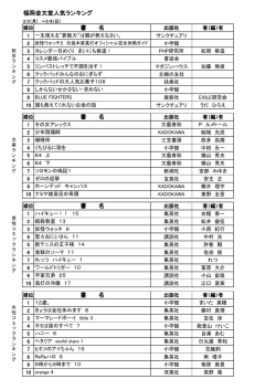 書 名 書 名 福岡金文堂人気ランキング 書 名 書 名;pdf