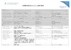 平成27（2015）年度広報文化センター主要行事表