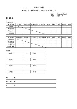 三笠FC主催 第6回 8人制（U