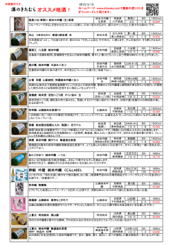 酒のきたむらオススメ地酒！