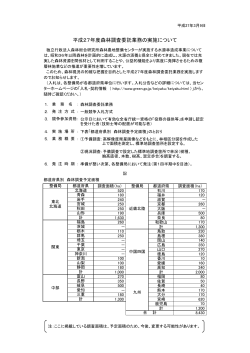 平成27年度森林調査委託業務の実施について