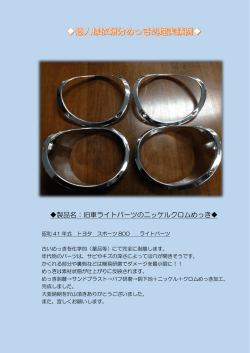 製品名：旧車ライトパーツのニッケルクロムめっき