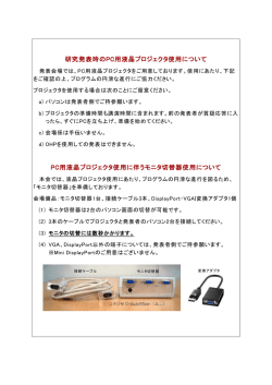 PCプロジェクタの使用について