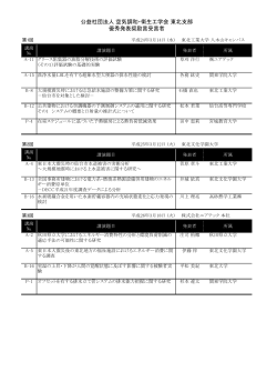 公益社団法人 空気調和・衛生工学会 東北支部 優秀発表奨励賞受賞者