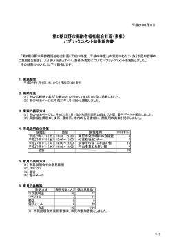 （素案） パブリックコメント結果報告書