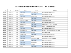 2015年度（第49回）関東サッカーリーグⅠ部 試合日程