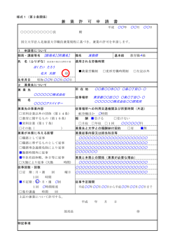 兼 業 許 可 申 請 書