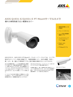 AXIS Q1931-E/Q1931-E PT Mount Thermal Cameras, Datasheet