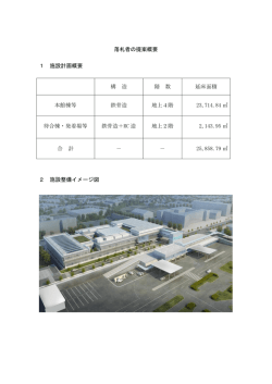落札者の提案概要 1 施設計画概要 構 造 階 数 延床面積 本館棟等 鉄骨
