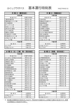 ふくしプラザバス基本運行時刻表(PDF文書)