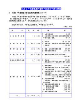 平成27年度徳島県警察本部当初予算の概要【PDF】
