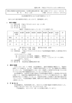 提供日時 平成27年3月14日16時00分 和歌山県環境生活部県民局