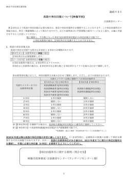 英語の単位回復について(映像学部) 【単位回復科目に関する質問