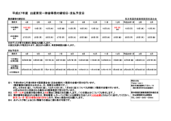 出産育児一時金等受付締切日及び支払日一覧（平成27年度）