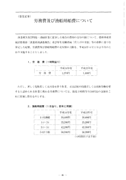 労務費及び漁船用船費について