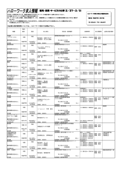 販売・営業・サービスの仕事（2／27～3／5)
