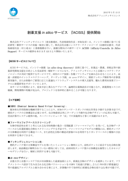 創薬支援 in silico サービス 『ACISS』提供開始