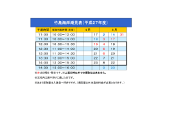 竹島海岸潮見表（平成27年度）