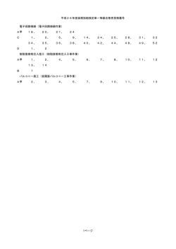 平成26年度後期技能検定単一等級合格者受検番号 電子