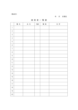 様式3 経営者一覧表