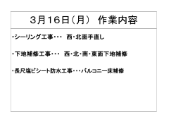 3月16日（月） 作業内容