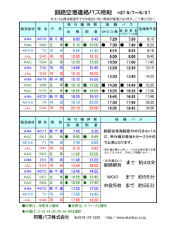 釧路空港連絡バス時刻 H27 5/7～5/31