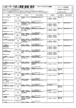 週刊求人情報（パート） - 常陸鹿嶋地区雇用対策協議会