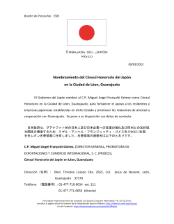 Nombramiento del Cónsul Honorario del Japón en la Ciudad de