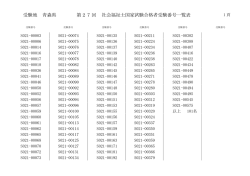 受験地 青森県 27 第 回 社会福祉士国家試験合格者受験番号一覧表