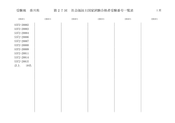 受験地 香川県 27 第 回 社会福祉士国家試験合格者受験番号一覧表