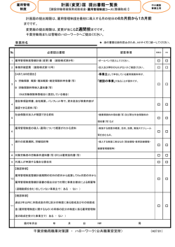 計画（変更）届 提出書類一覧表