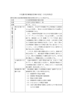 日光都市計画地区計画の決定（日光市決定）