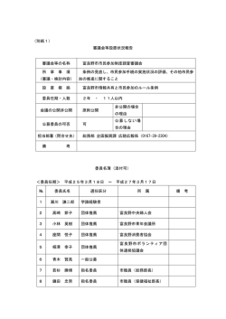 （別紙1） 審議会等設置状況報告 審議会等の名称 富良野市市民参加