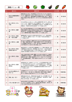 講座メニュー表
