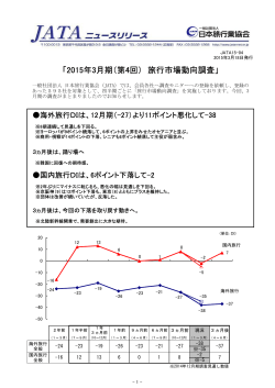 「2015年3月期（第4回） 旅行市場動向調査」