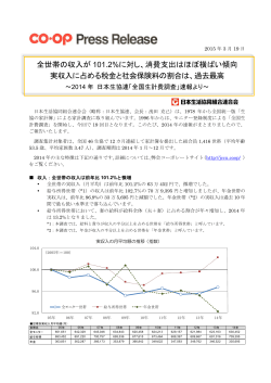 2014年 日本生協連「全国生計費調査」速報より