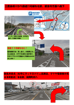 三豊鳥坂ICから国道11号線を左折、観音寺方面へ南下