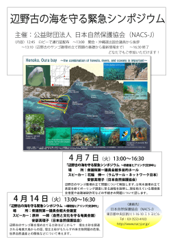 辺野古の海を守る緊急シンポジウム ちらし(PDF