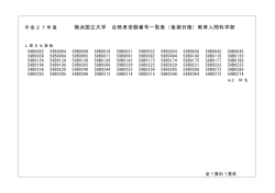 横浜国立大学 合格者受験番号一覧表（後期日程）教育人間科学部
