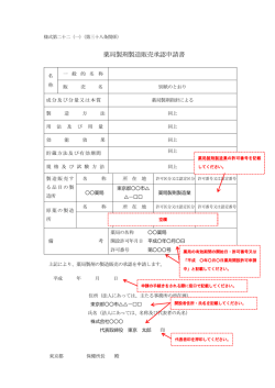 薬局製剤製造販売承認申請書