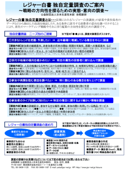 独自定量調査 - 日本生産性本部